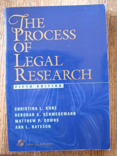 The Process of Legal Research 073551223X Book Cover