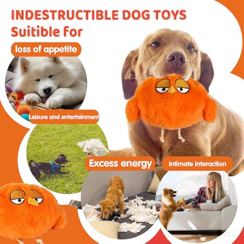 YOUYIKE Bewegendes Hundespielzeug, Hundespielzeug Beweglich Elektrisch, Interaktives Hunde Ball Spielzeug, Active Moving Pet Plush Toy for Haustier Hunde Trainingsball(Orange)