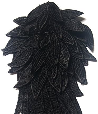 Par de Alas de Ángel Bordadas 40x16 cm Negro miniatura 2