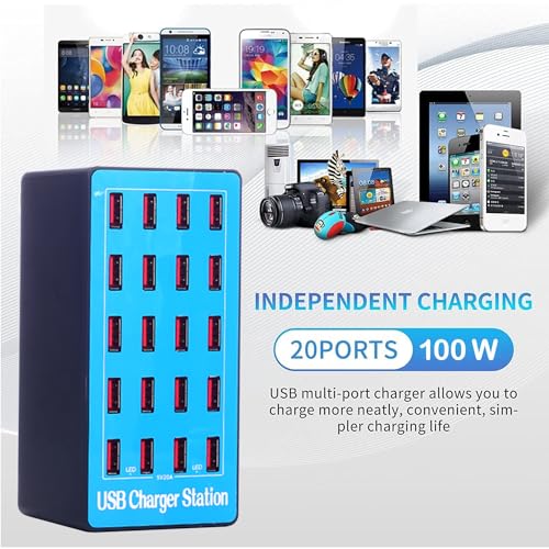 USB Charger Station, 100W/20A Desktop Charging Station, 20 Ports Multi-Function Charger, USB Charging Hub, Suitable for Samsung/iPhone/iPad/Google Pixel/Tables and Other Electronics USB Charger Station, 100W/20A Desktop Charging Station, 20 Ports Multi-Function Charger, USB Charging Hub, Suitable for Samsung/iPhone/iPad/Google Pixel/Tables and Other Electronics