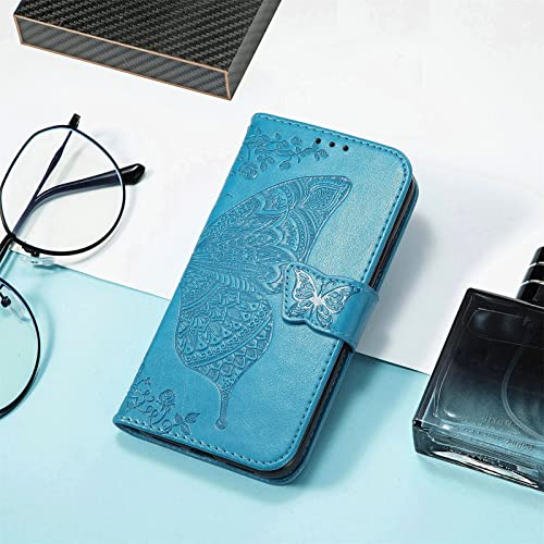 Étui portefeuille Jitterbug Smart4 housse cuir bleu papillon - 2