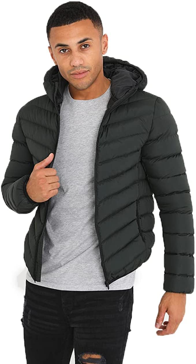 Coolandnew Men's Black Brave Soul Grant Padded Jacket - Khaki - M