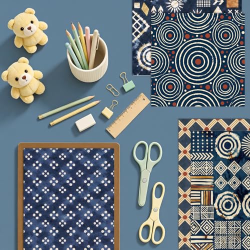 Papier de scrapbooking indigo double face de qualité supérieure