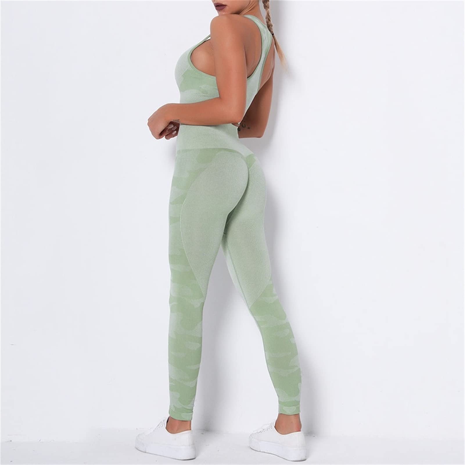 Damskie dresy treningowe do jogi, strój dla kobiet, zestaw 2 sztuki, nakładka do jogi Scrunch tłok, gimnastyka, legginsy bez ramion, sportowy biustonosz z rękawami crop Top Yoga Fitness dres treningowy 2 sztuki