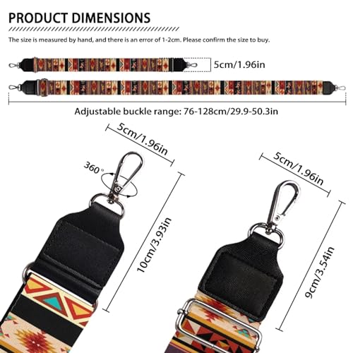 Image of TODIYADDU Tribal Horse Adjustable Straps Wide Shoulder Strap Aztec Style Guitar Strap for Purses Crossbody Wide Strap Crossbody Bags for Women Students Office Workers Fit for Sports