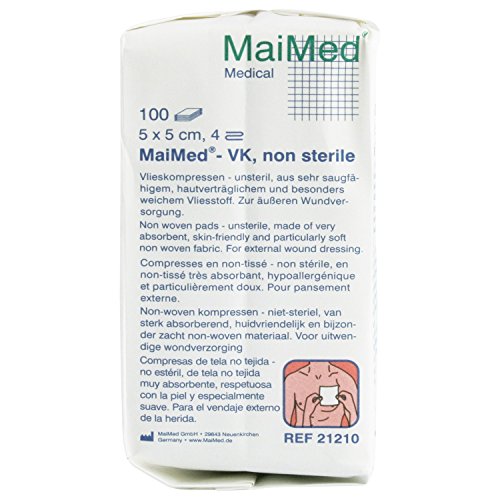 MaiMed - VK Vlieskompressen unsteril 4-fach 30 g, Größen:5 x 5 cm