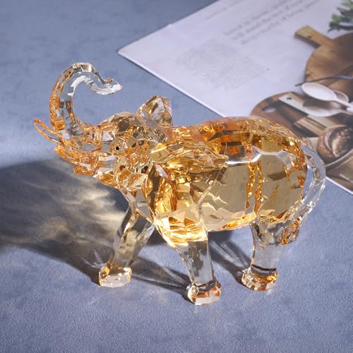 Figura de elefante acrílico transparente para decoración miniatura 2