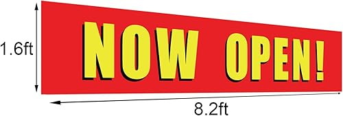 Miniatura 2 de Decoraciones de gran apertura Now Open Banner para decoraciones de temporada de apertura de negocios, letrero abierto para negocios, decoraciones de