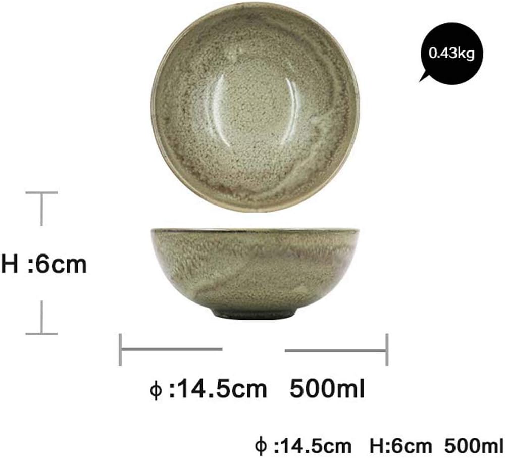 4.5inch European Stoneware Rice Bowl, Ramen Bowl, Vegetable Bowl | Kiln Glazed Dessert Bowl | Fruit Salad Bowl Soup Bowl