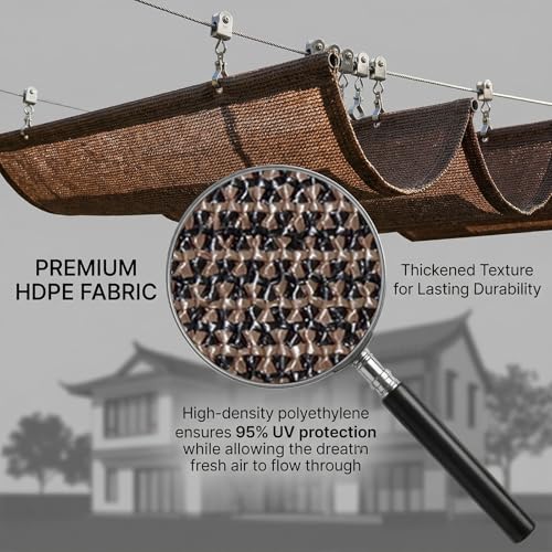 Voile d'ombrage rétractable pergola protection UV couverture auvent terrasse