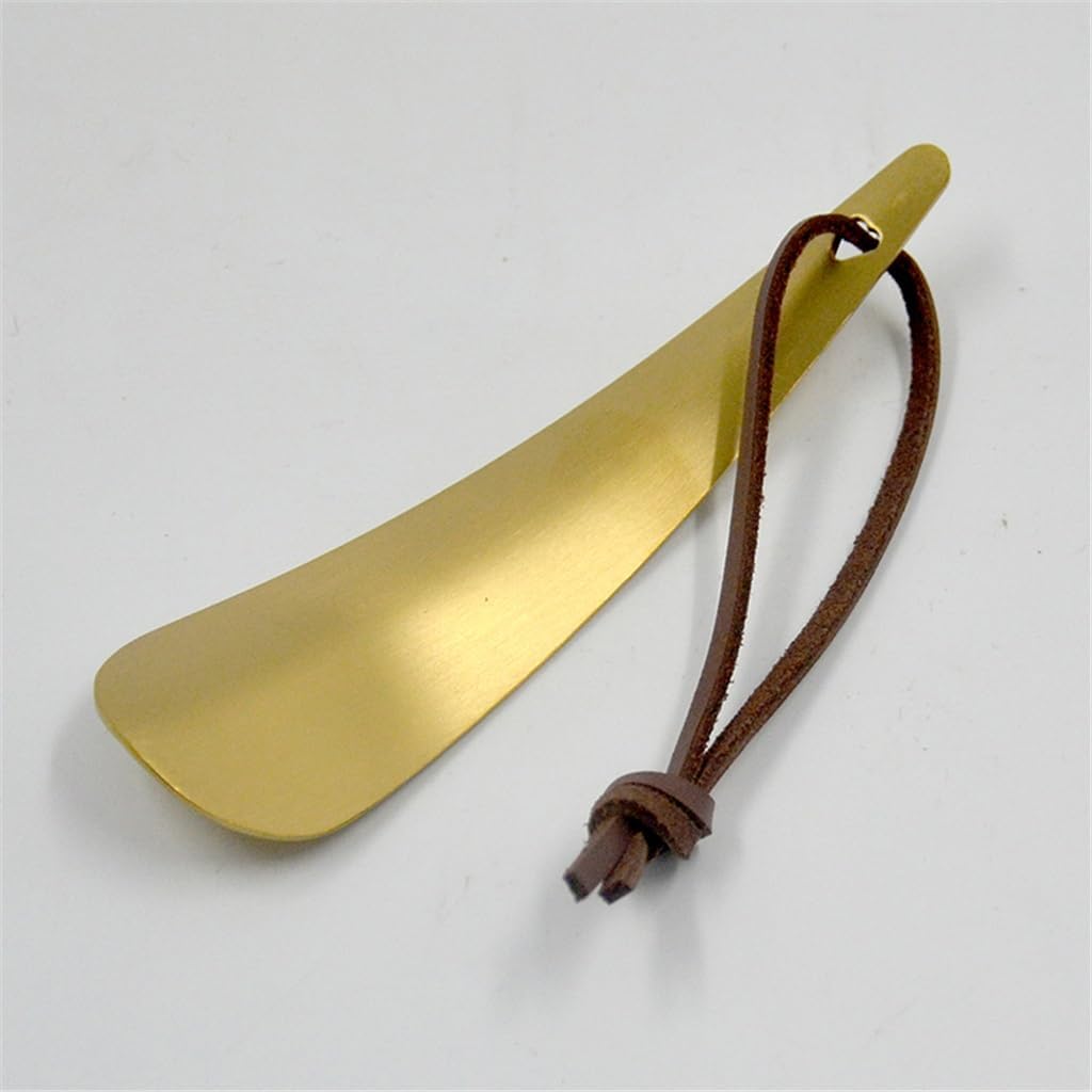 Short Shoe Horn With Leather String Stainless Steel Handle Lifter Shoehorn