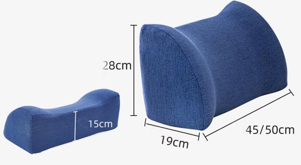 WeiWeiLee Sofa Backrest Pillow BedHead Rest Reading Pillow Sofa Waist Cushion Ergonomic Lumbar Pillow Sponge Neck Support Pillows (Dark Gray, 45×28×19cm/17.7