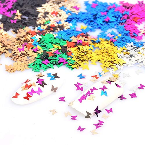 Paillettes d'art 12 Couleurs Papillon de Forme de Papillon Ongles 3D Paillettes Paillettes Paillettes Ongles décorations décorations de manucure DIY décor 3.5x3mm