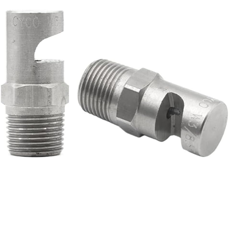 Ugello per idropulitrici in acciaio inossidabile, Ugello a ventola piatta in acciaio inossidabile 304 Filettature BSP 1/8-3/4 120-150 gradi Confezione da 2 o 5(Select Colour Name,Select Size Name)