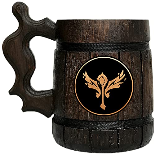 League of Legends Support Beer Mug. Personalized Wooden Groomsmen gifts. Tankard. Gift For Him. Stein Gamer Gift. Husband, Boyfriend #316 /0.6L/22 ounces, Brown