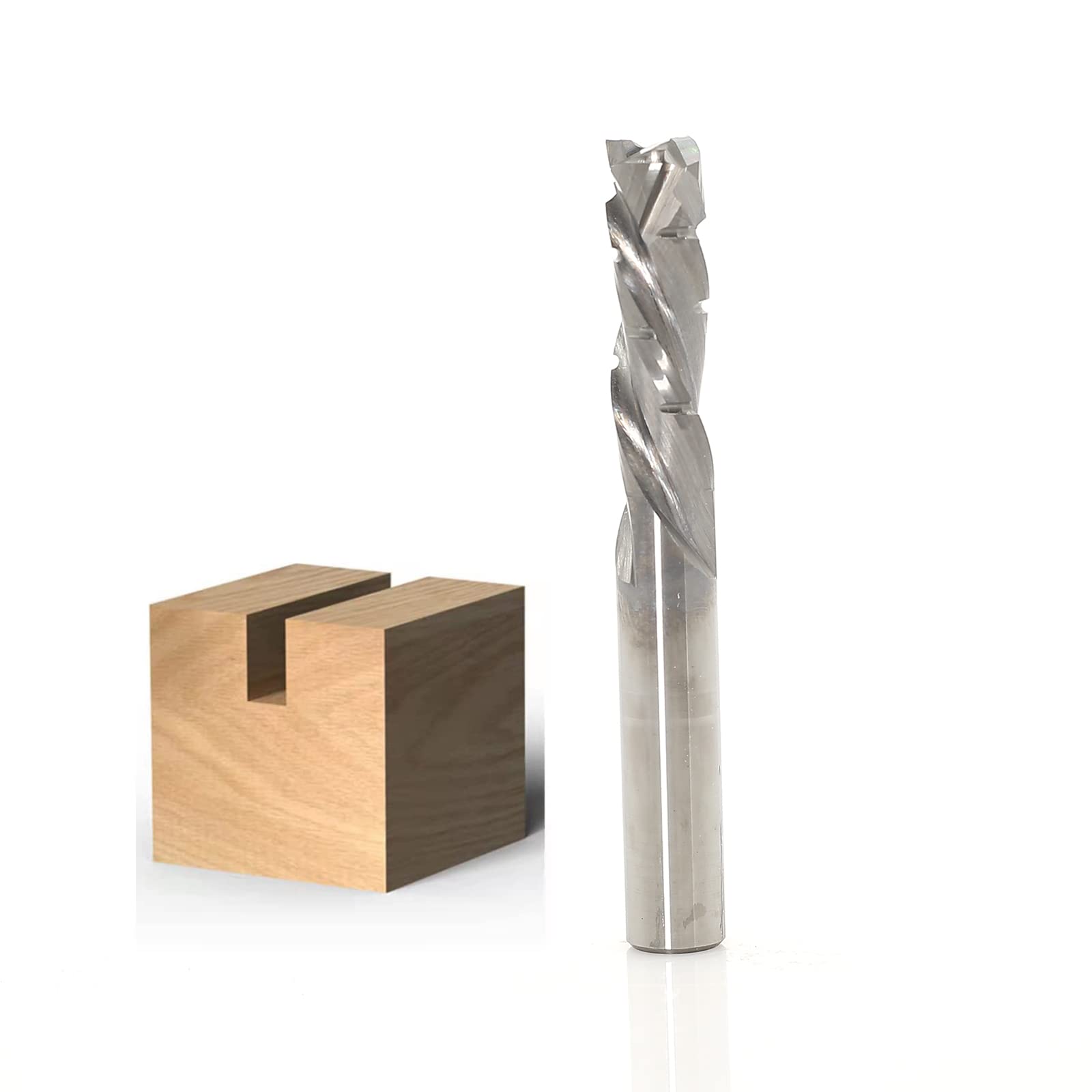 Fresa a Spirale per Legno, Up&Down Taglio, 8mm Gambo, Taglio 8mm x 27mm, CNC Fresa Candela, Bit di Compressione HRC55, Frese per Metallo