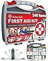 Swiss Safe 2-in-1 First Aid Kit for Car, Travel & Home, Businesses - Bonus Mini Kit for Medical Emergency Aid, Survival, Camping - FSA & HSA Eligible - 348 Pcs, Large Hardcase FAK