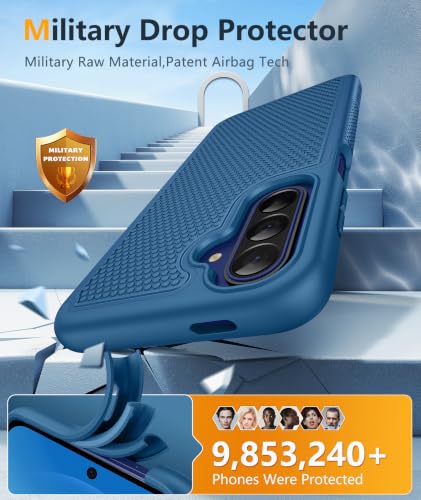 Image of FNTCASE for Samsung Galaxy A27-5G Case: Military Grade Drop Protection Phone Cover, 14ft Drop Tested, Screen Protector Included, Anti-Slip Matte Textured, TPU+PC Dual Layer Shockproof (Blue)