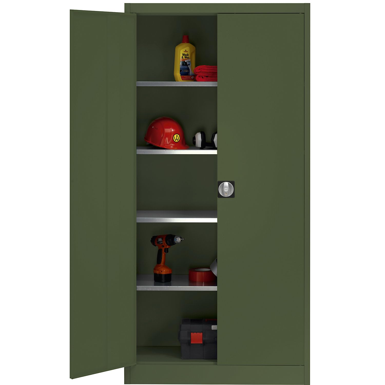 mauser | Armario-almacén | H x A x P 1950 x 950 x 420 mm | Verde.