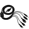 5 in 1 USB Charging Cable, Multi-Game USB Charging Cable, Compatible with Nintendo 3DS/NDSL/SP/WIIU/PSP, Nintendo SP 2DS, DSiXL/LL, 3DSXL/LL 4.9 ft 1.2 m, Black