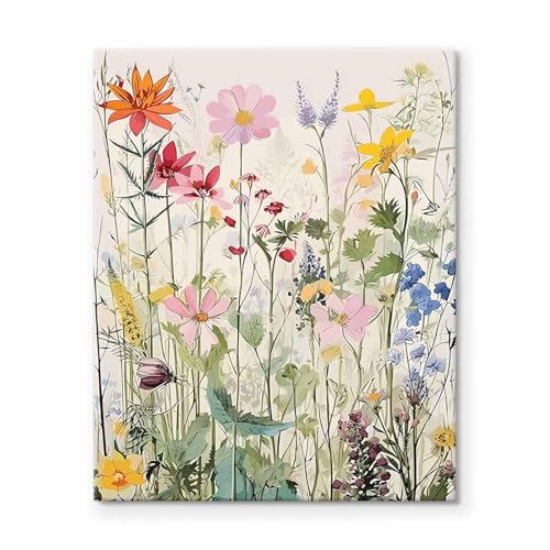 Wildflowers Flower Canvas Wall Art Decor Framed Painting - Floral