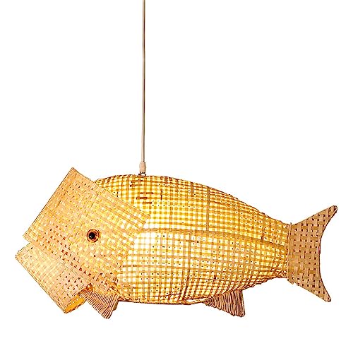 FAZRPIP Linterna De Bambú Lámpara De Mimbre Tejida A Mano con Cordón Ajustable, Lámpara De Araña De Ratán Tejida A Mano Granja Iluminación De Carpa Boho Rústica para Sala De Estar Dormitorio