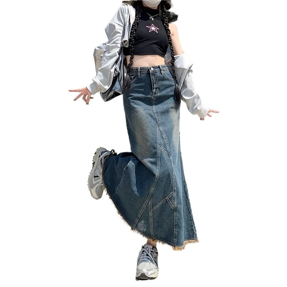 Amazon.co.jp: レディース Y2K デニムスカート ハイウエスト