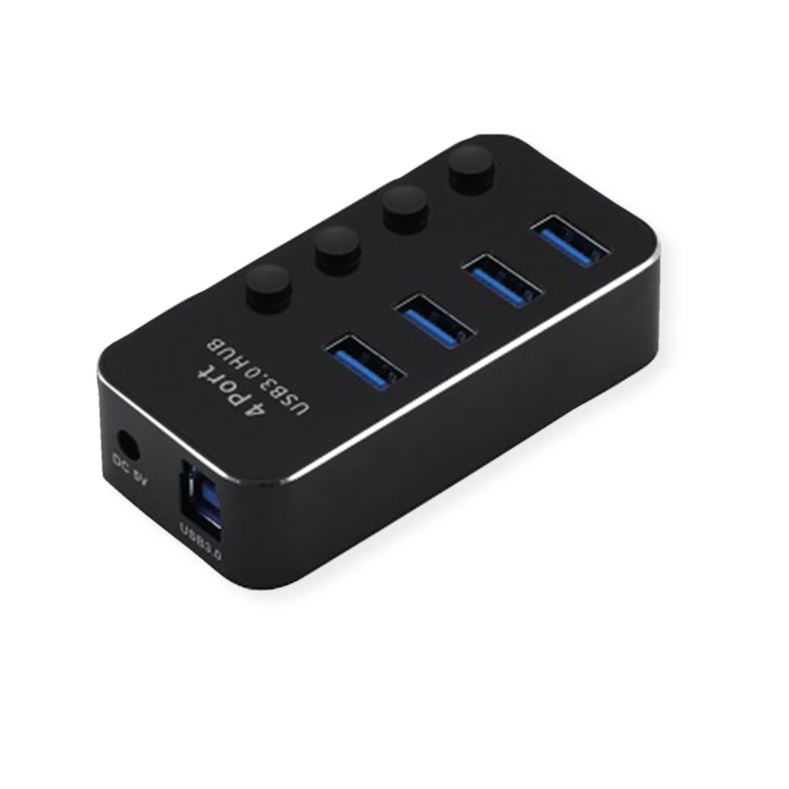 ROLINE Hub USB 3.2 Gen 1 do notebooka, 4 porty, pojedynczo włączany, czarny