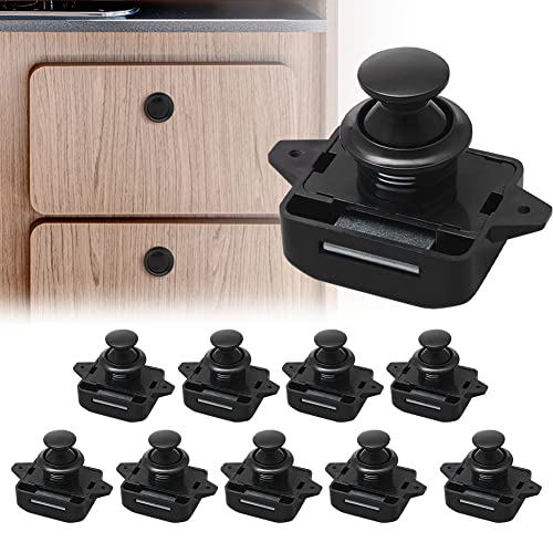 Opaltool Lot de 10 Bouton Poussoir Verrou Armoire Loquet Sans Clé, Loquet à Bouton Poussoir...
