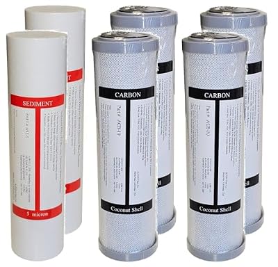 Alton Compatible APEC water filter Set 2x Bottom 3 filters for model ROES-50 ROES-75 RO-45 RO-90 RO-PH90 RO-PERM RO-Pump RO-Hi WFS-1000 ROES-UV75 ROES-PH75 ROES-PHUV75 ROES-UV75-SS 2 Sediment 4 Carbon