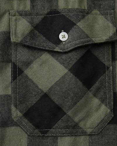 Image of Alimens & Gentle Men's Button Down Regular Fit Long Sleeve Plaid Flannel Casual Shirts