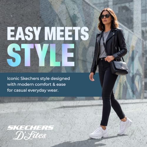 Image of Skechers Women's D'Lites New Scene Sneaker | Hands Free Slip-Ins, Air-Cooled Memory Foam Insole, Cushioned midsole with flexible outsole, Sporty fashion sneaker lace-up