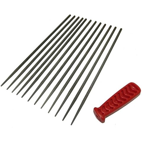 12 x 4.8mm Chainsaw Saw Chain Files & Handle For Husqvarna 435 435E 440E 15" Cover