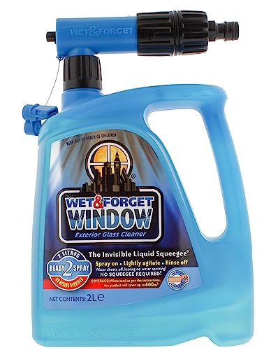 Wet & Forget Exterior Window Cleaner, Ready-to-Use Spray, No Scrubbing Formula, 2L