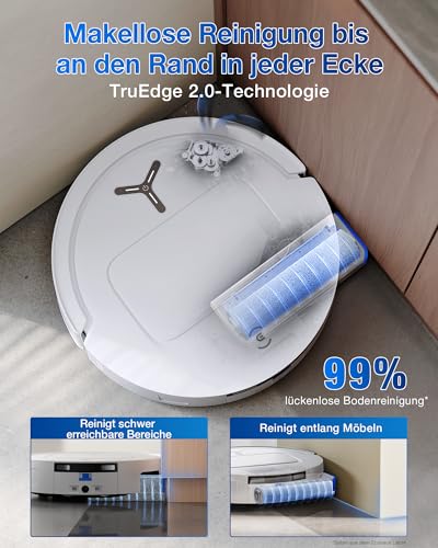 ECOVACS DEEBOT T80 OMNI Saugroboter mit Wischfunktion, 18.000 Pa, OZMO ROLLER Wischwalze mit kontinuierlicher Frischwasser-Selbstreinigung, ZeroTangle 3.0, Moppw&auml;sche mit 40-75℃ hei&szlig;em Wasser, Wei&szlig;