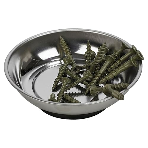 Urbnliving Silver Magnetic Bowl For Small Parts | 10Cm Stainless Steel Organizer For Screws, Nuts, Bolts, & Drill Bits | Ideal For Workshop & Garage | Essential For Diy Projects & Professionals (1)