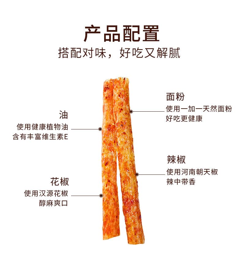 MaLa WangZi Spicy Strip Snack Gift Box Latiao Sticks, 550g 30 Packs Chinese Snack (100g*10 packs,Slightly Spicy)