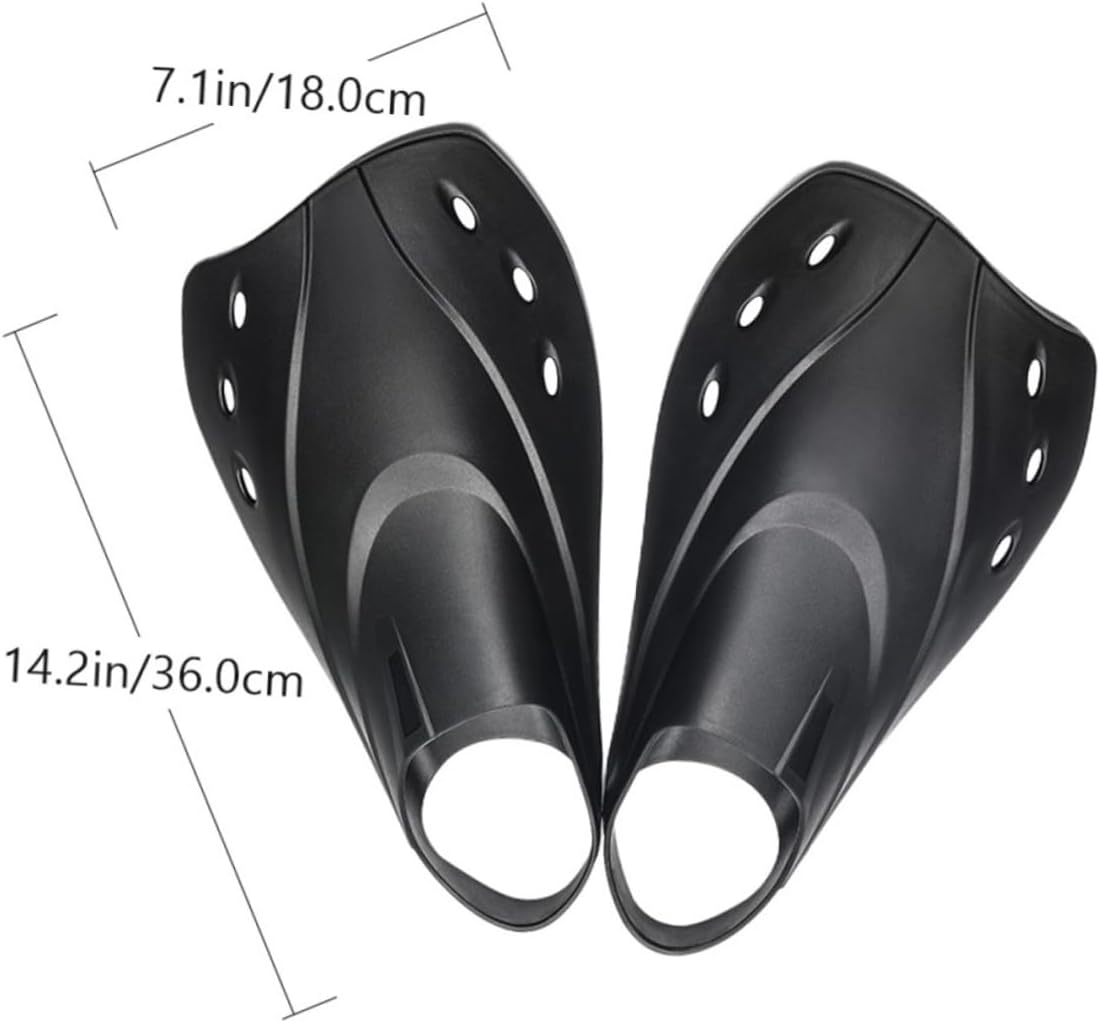 Adjustable Adult Swimming Flippers for Training Lightweight Short Diving Fins Comfortable Orthopedic Compact Portable for Travel and Lap Swimming