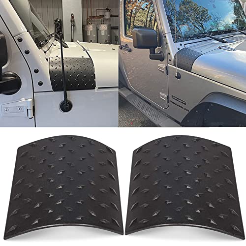 E-cowlboy - Lot de coques de protection en ABS noir pour Jeep Wrangler JK JKU Unlimited Rubicon Sahara X Sport 2007-2018, installation facile à peler et coller