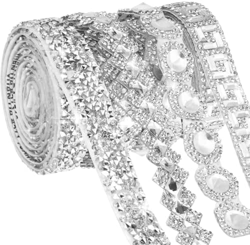 Self-Adhesive Rhinestone Ribbon - 8 Yards Bling Crystal Tape For DIY Crafts