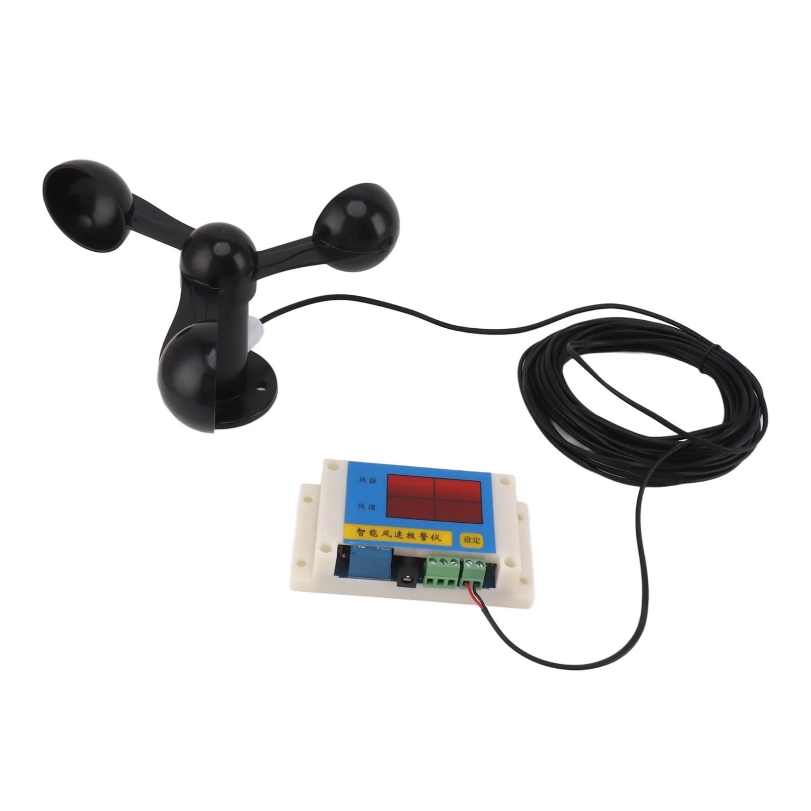 3 Fan Blades Tower Crane Anemometer 360 Degeree Measurement Alarm Wind Speed Meter High Accuracy Anti Interference for Fishing