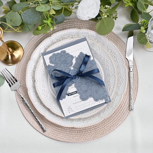 Image of Double Face Navy Blue Satin Ribbon 3 /8 inch X 50 Yards Polyester Navy Blue Ribbon for Gift Wrapping Very Suitable for Weddings Party Invitation Decorations and More