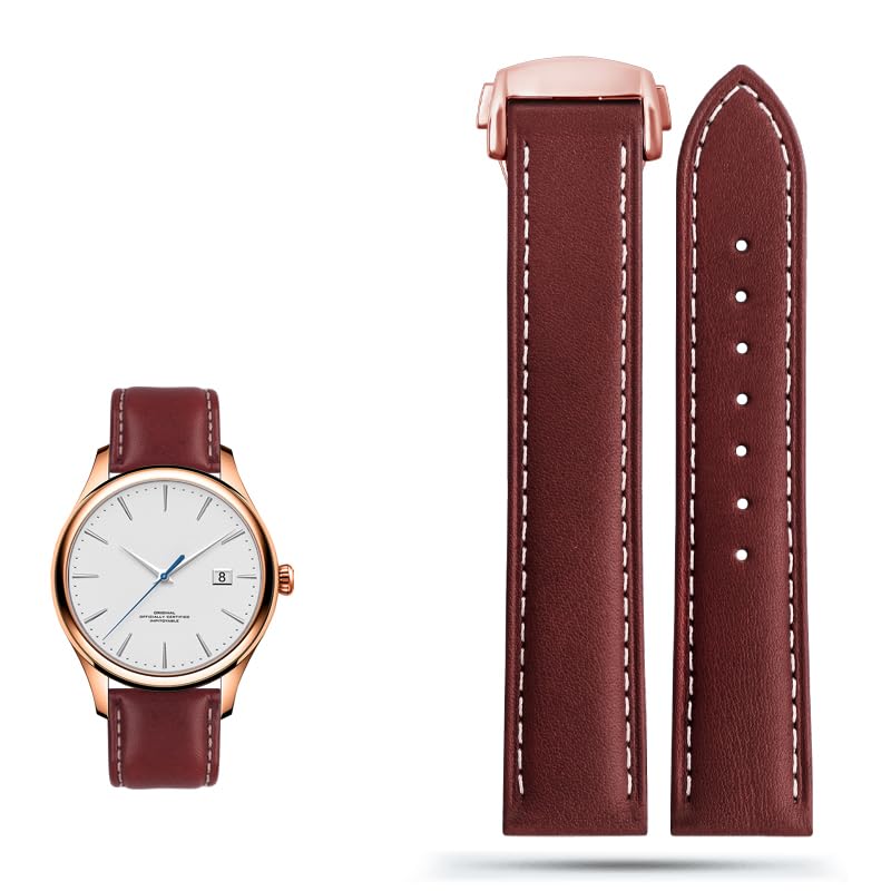 Bracelet montre cuir véritable SCHIK marron 20mm 22mm compatible Omega Seamaster 150