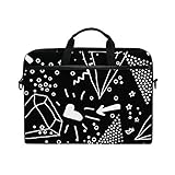 Ahomy Memphis Multifunktionale Laptoptasche/Aktentasche / Umhängetasche/Messenger Bag/Messenger Bag/Aktentasche / Schultertasche/Messenger Bag, Schwarz/Weiß