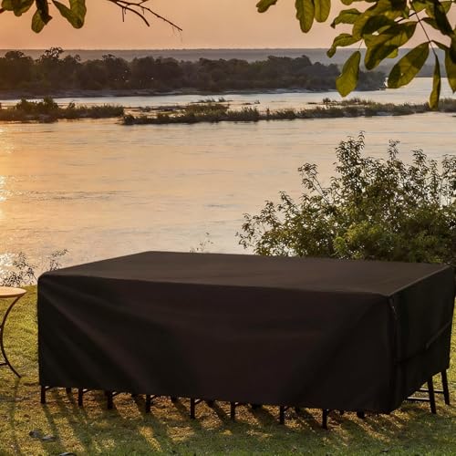 Housse table de jardin imperméable bâche meuble extérieur terrasse - 7