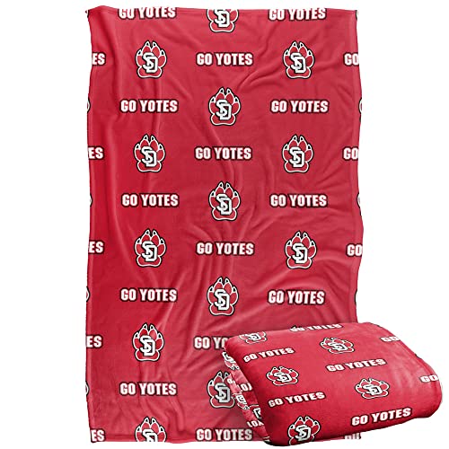University of South Dakota Coyotes Blanket, 36"x58" Logo Pattern, Silky Touch Super Soft Throw