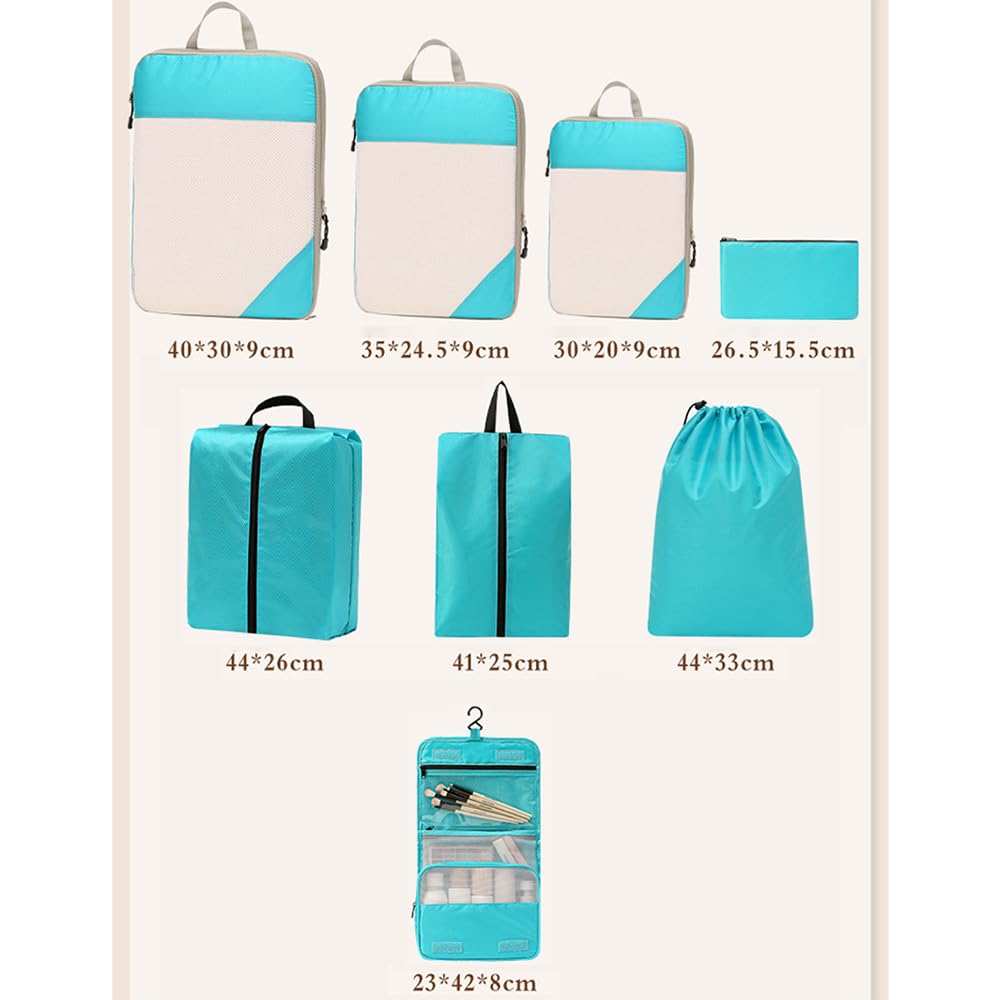 Organizer da viaggio, 3 pezzi, leggero, durevole ma robusto, cubo di imballaggio per viaggi d'affari, vacanze in famiglia, viaggi di vacanza, fine settimana, campeggio ed escursionismo, brevi