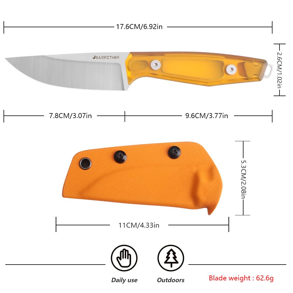 JEABROTHER Mehrzweckmesser mit Klinge aus 14C28N Stahl, Angelmesser, Obstmesser und Küchenmesser, Perfekt für Outdoor-Camping, Wandern und Täglichen Gebrauch (Modell B)
