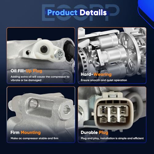 Image of ECCPP AC Compressor Fit for Toyota Highlander 3.5L 2008-2009 | Fast Cooling AC Compressor with Clutch