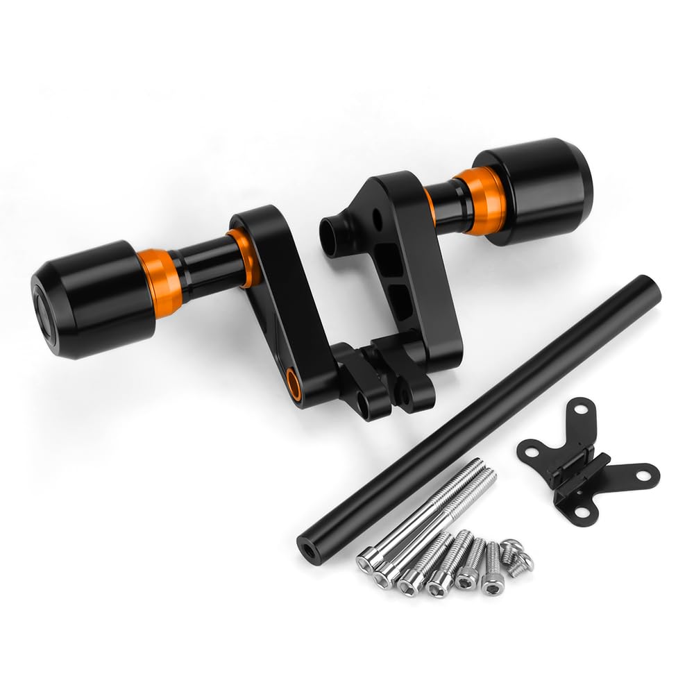 Modeer Motorrad Sturzpads Kompatibel mit DUKE 790/890 Duke/R 2018-2025 Rahmen Slider Sturzschutz duke 890 r 890duke zubehör (890-orange)